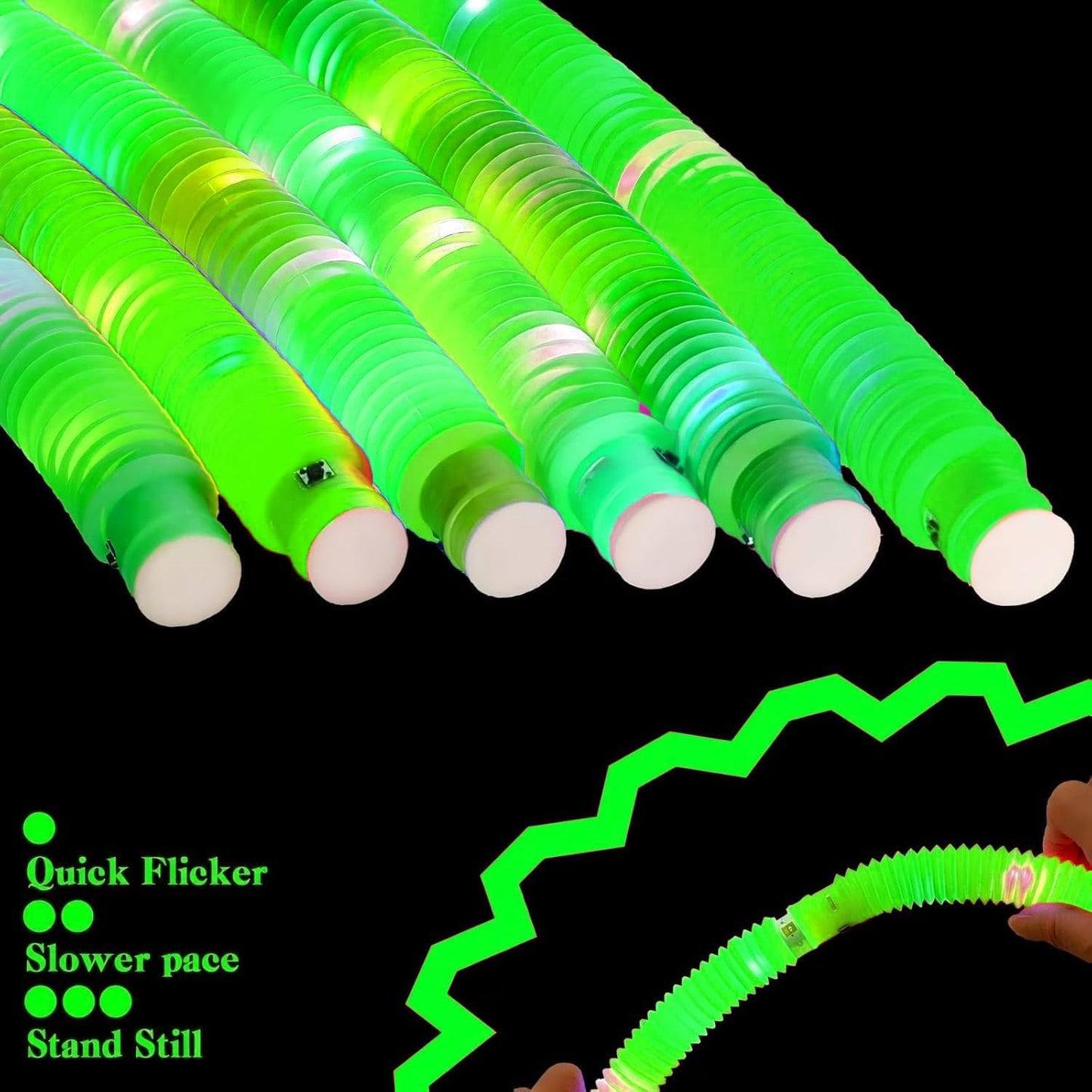 Green 24 Pack Light Up Party Favors Supplies,Bulk Glow Sticks Bracelet,Necklace Accessories for Kids,Birthday Return Gifts Treats,Easter Basket Goodie Bag Stuffer Fillers for Boys Girls