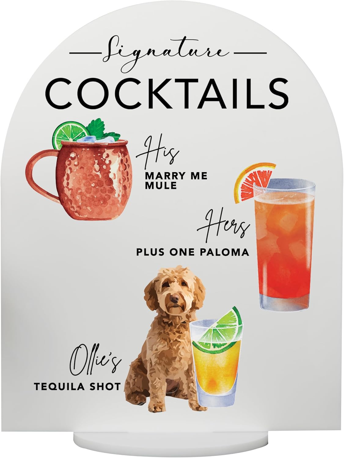 Pet Signature Drink Wedding Signs