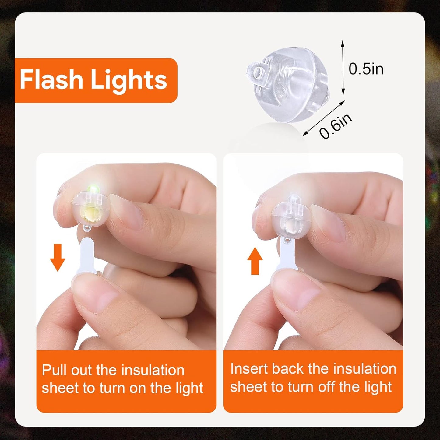 50PCs Mini Led Lights, Flash Led Balloons Light for Neon Party Lights, Paper Lanterns, Easter Eggs, Birthday Party, Wedding, Halloween, Christmas Decoration - Blinking Colorful