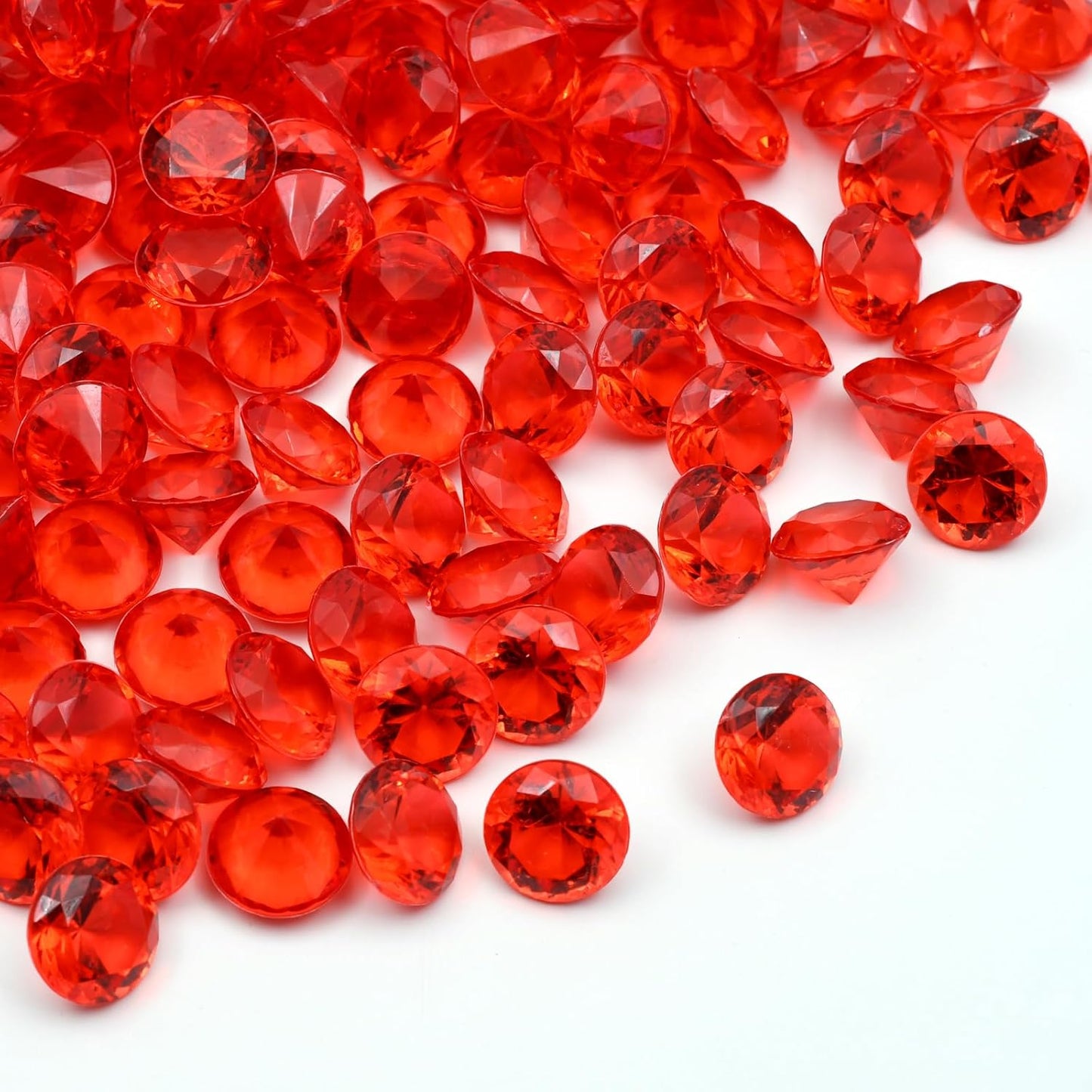 Fake Diamond Christmas Decoration, 280 pcs Red 20 mm Acrylic Diamond for Table Scatters Vase Fillers