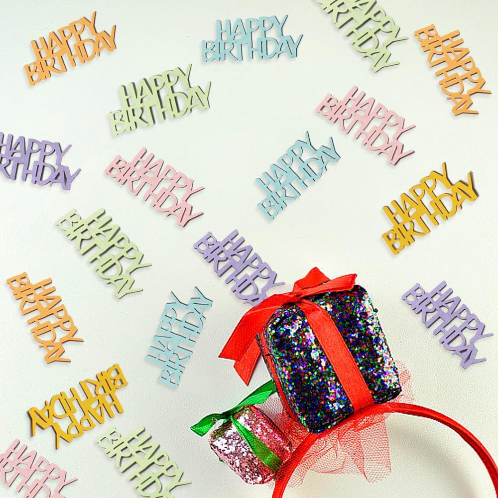 Multi-color Birthday Confetti Happy Birthday Party Table Decorations Cute Letter Table Scatters for Baby/Kids Birthday Anniversary DIY Crafts Party Supplies