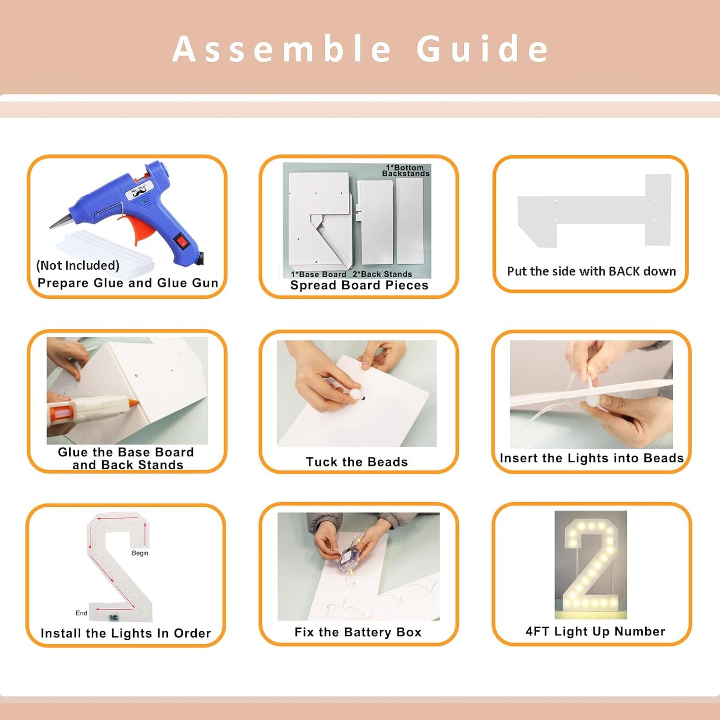 LOBOOM 4FT Light Up Numbers, Marquee Numbers 4 Feet Tall Giant Number 18 Mosaic Big Number Sign for 18th Birthday Party Backdrop Anniversary Decorations, Pre-Cut Large Frame