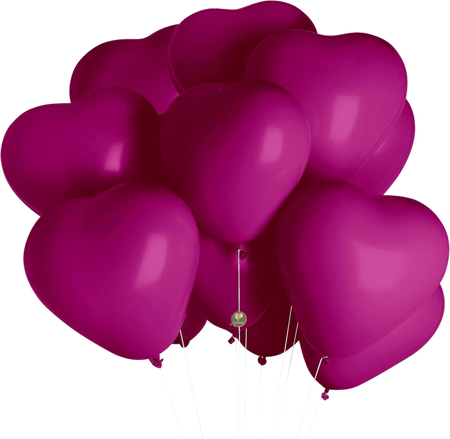 AFTERLOON® Biodegradable Balloons 24 pcs Magenta 10 Inch Heart Shaped, Thickened Extra Strong Natural Latex Helium Float, Proposal Marriage Love Baby Shower Gender Reveal Wedding Bridal Corazones