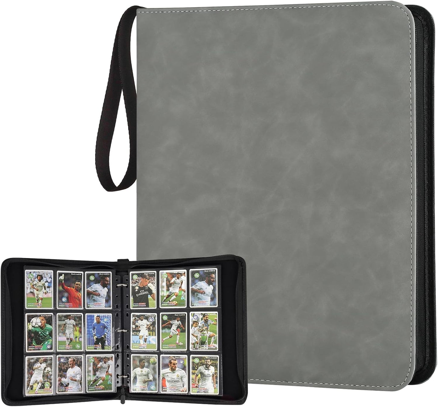 Trading Card Binder, Premium 9 Pocket Card Binder, 720 Double Sided Pocket PU Collection Binder, Collector Album, Card Holder for MTG, TCG, Sports Cards (Marble Grey)