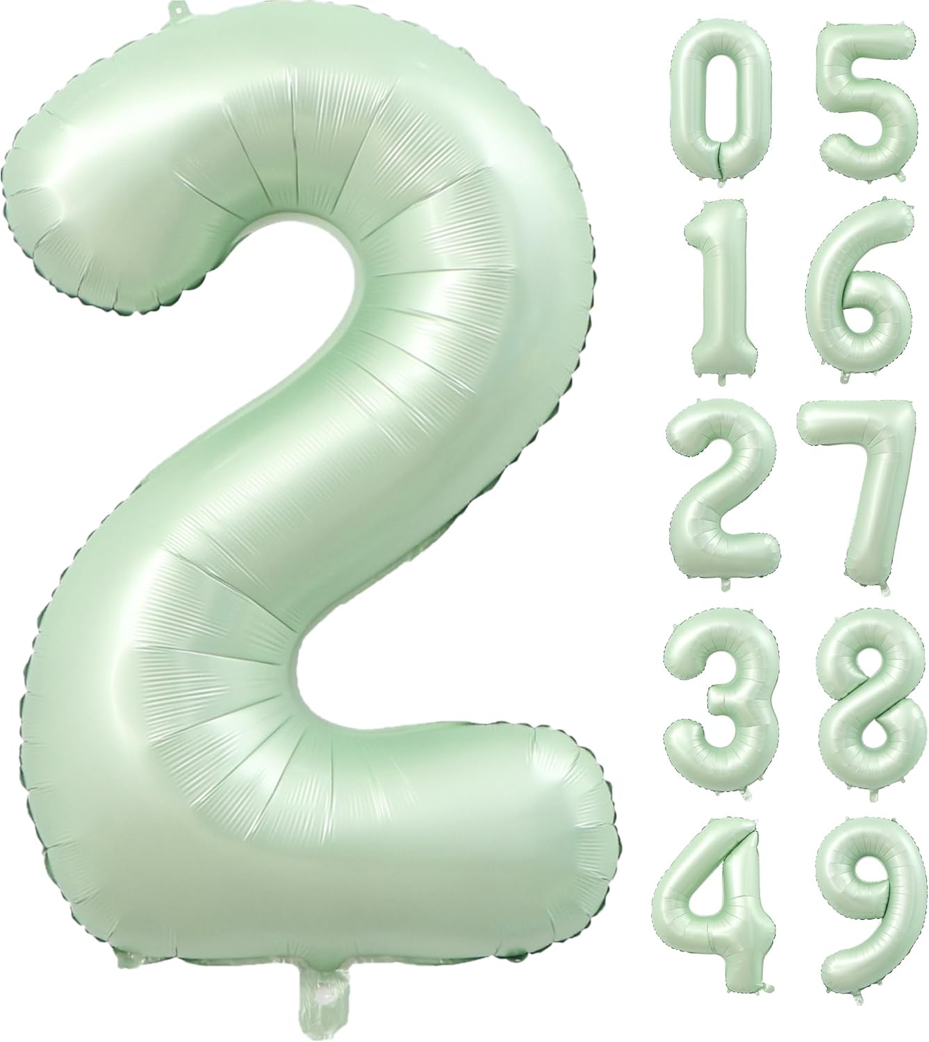40 Balloon Number 2 Olive Green, Large Foil Number Balloons Set 0-9, Olive Green 2 Helium Balloons for Girls Boys 2nd 12th 20th Birthday Anniversary Graduation Jungle Safari Party Decoration Supplies