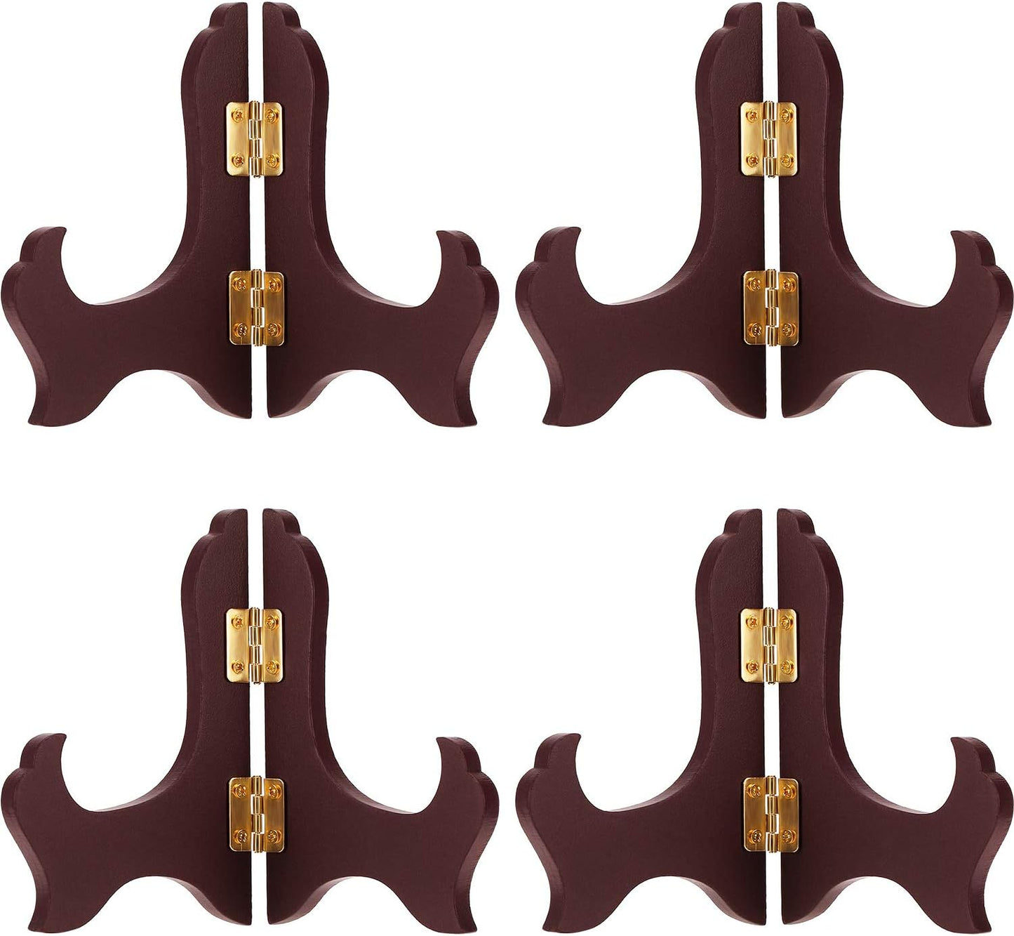 Tatuo 4 Packs Wooden Display Stand Decorative Plate Stands for Display Picture Frame Holder Easels