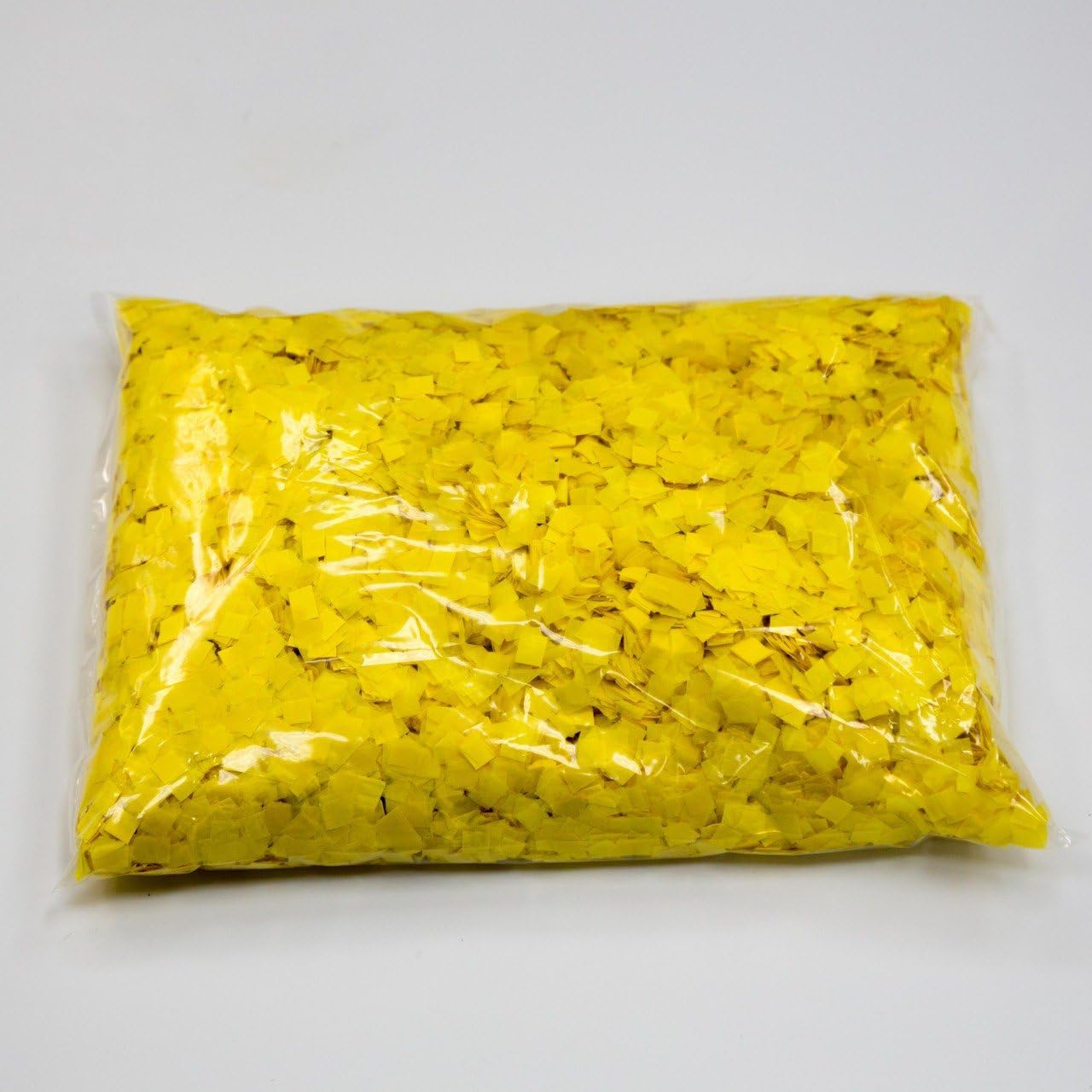 Biodegradable Tissue Confetti Squares, Yellow Color – Ultimate Confetti Fluttering Tissue Paper Squares for Confeti Cannon and Launcher Use, Table Decorations, and More (20 Handfuls per Bag, 1 lb)