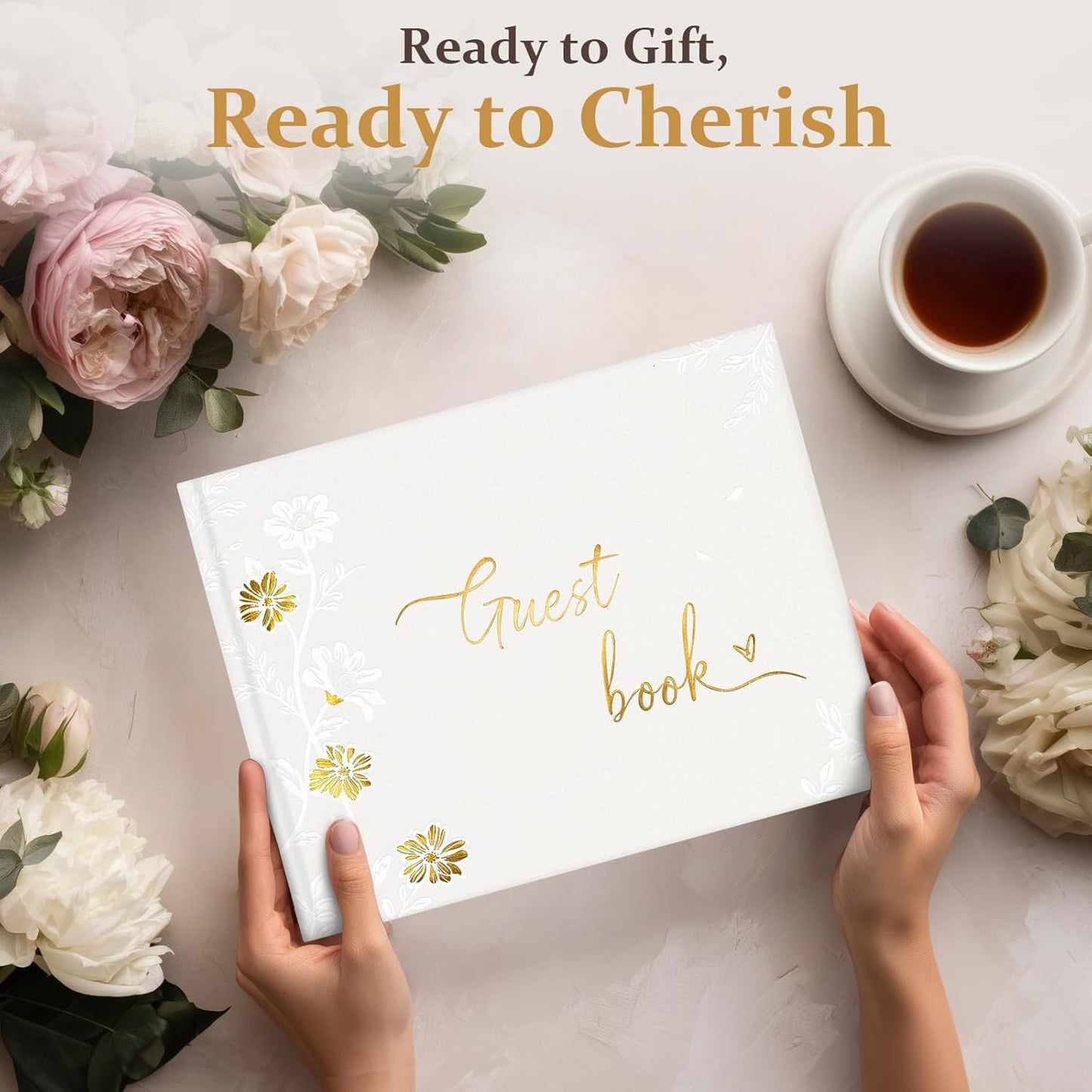 FREXISYN Wedding Butterfly Guest Book 9x7'' - Personalized Photo Guestbook with Pens for Reception, Baby Shower & Birthday [hardcover]