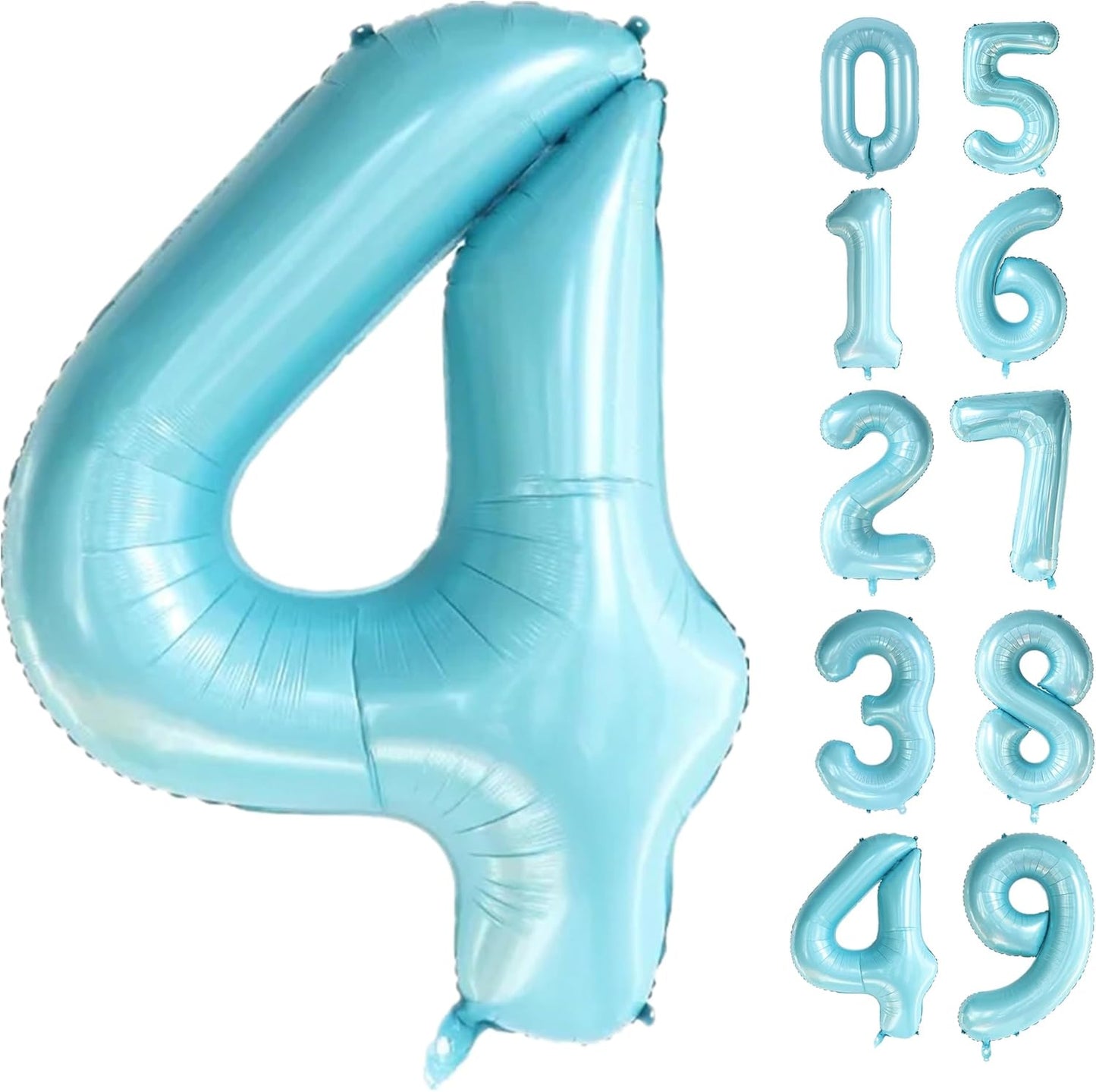 40 Inch Blue Large Numbers Balloons0-9,Number 4 Digit Helium Balloons,Foil Mylar Big Number Balloons for 4th 14 Birthday Party Supplies Decorations Anniversary Wedding Supplies Decorations(Blue No 4)