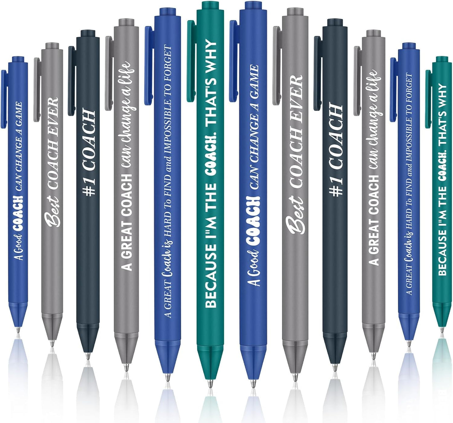 24 Pcs Coaches Appreciation Gifts Ballpoint Pen Sports Thank You Work Pen for Coaches Funny Gifts Idea Men Christmas Birthday Retired