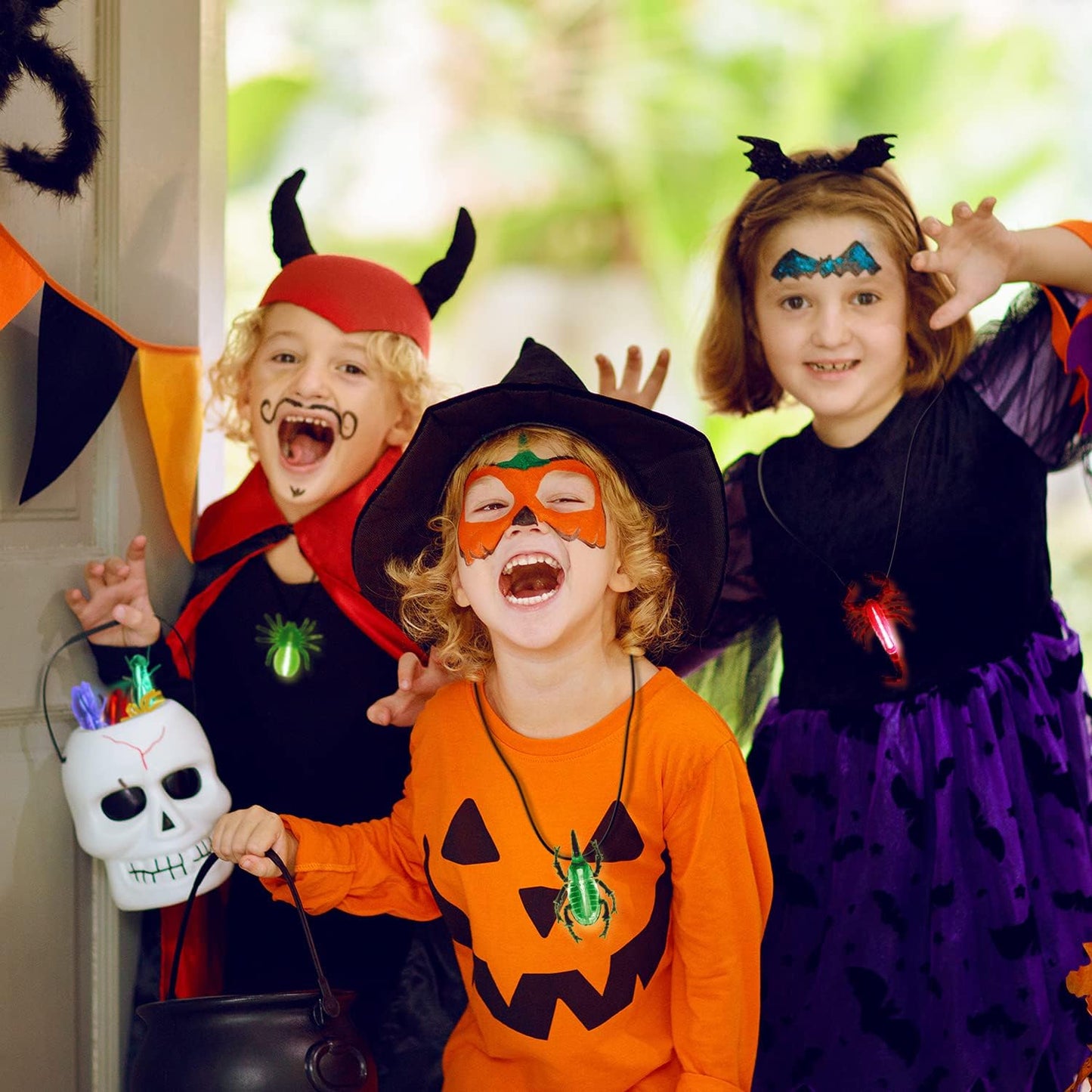 SpringFlower 60pcs Halloween Glow Critters Set for Halloween Party Favors,18 Critters Toys and 42 Glow Sticks, Glow in The Dark Party Favors, Halloween Goodie Bag Fillers, Halloween Miniatures.