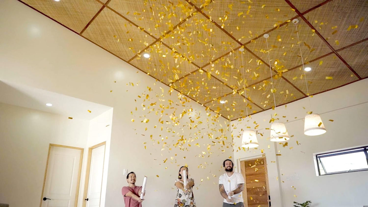 BLACK & GOLD Confetti Poppers - 16" BIODEGRADABLE BLACK & GOLD Confetti Cannon, Party Poppers, Compressed Air Popper, Loud Pop, Wedding Confetti Send Off, Wedding Supplies and Decorations