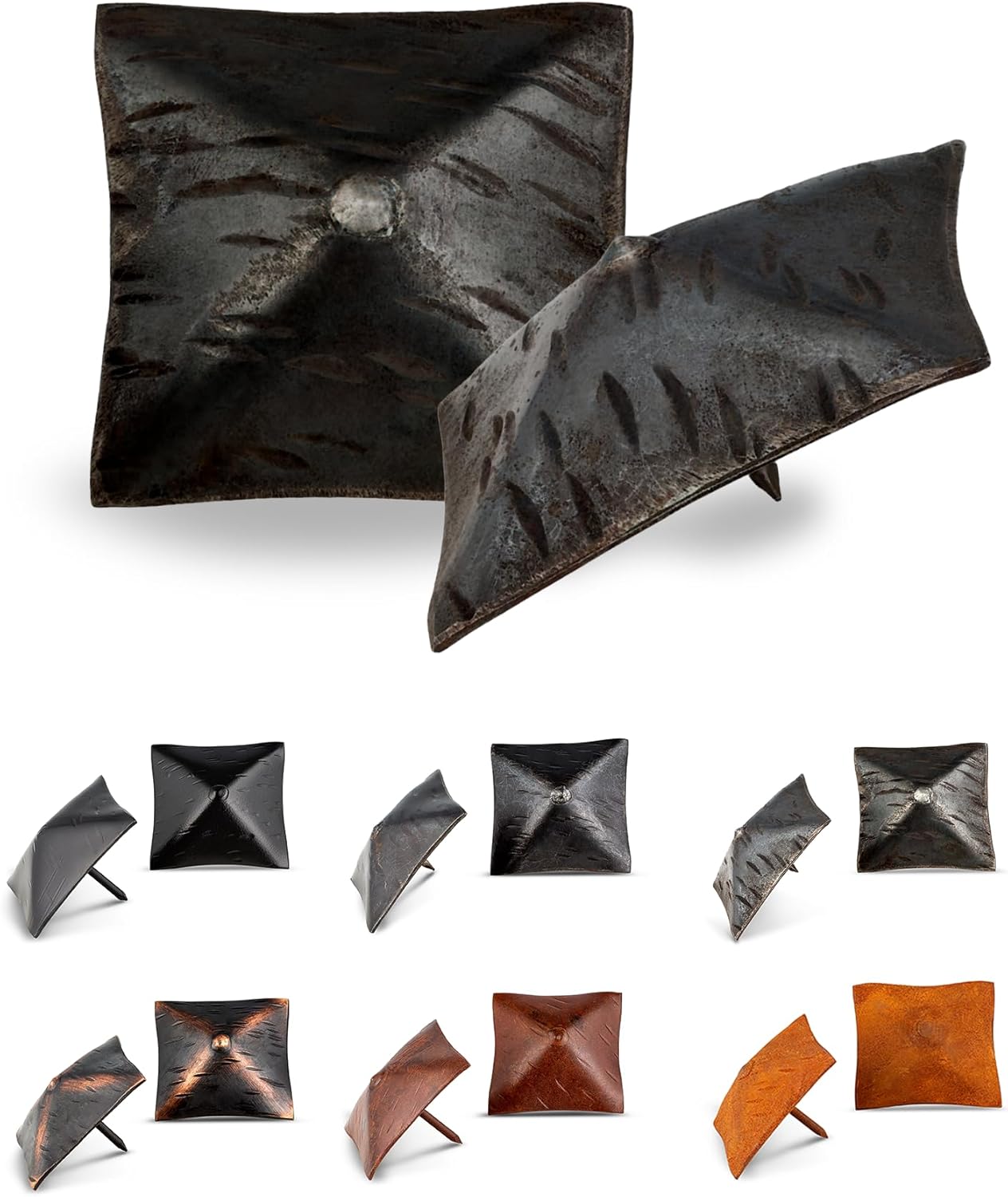 100 Pack 2" Square Head Iron Clavos Decorative Nails – Unfinished – Handmade Rustic Square Fasteners for Farmhouse Shutters, Faux Wood, Barn Doors, Shutters, and Gates – Ornamental Wood Accent