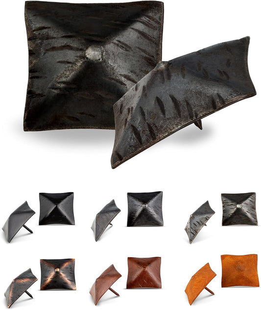 25 Pack 2" Square Head Iron Clavos Decorative Nails – Unfinished – Handmade Rustic Square Fasteners for Farmhouse Shutters, Faux Wood, Barn Doors, Shutters, and Gates – Ornamental Wood Accent