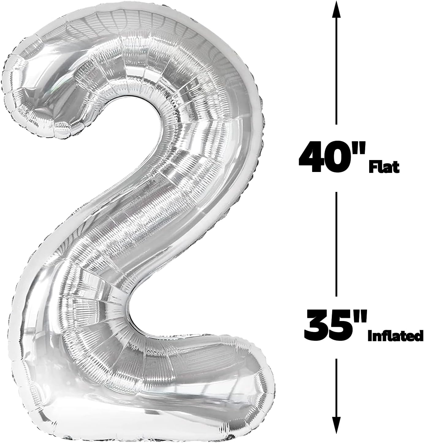 40 Inch Silver Mylar Foil Number 26 Birthday Balloon, Digital Balloons for 26 Boy Girl Party Decorations Supplies, Big Helium Balloon Numbers for 26 Men Women Anniversary