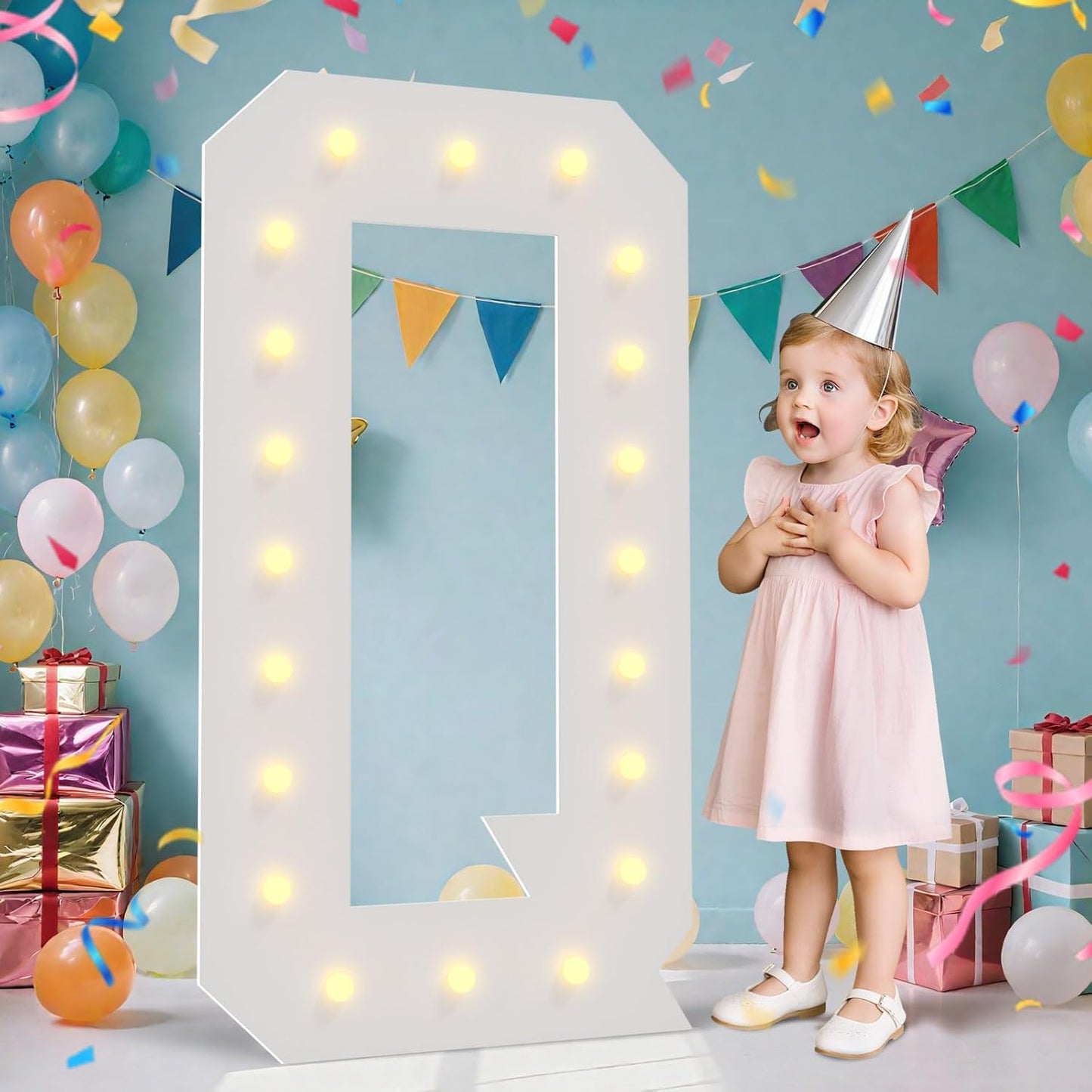 4FT Marquee Light Up Letters - Large Marquee Letters 4 Feet Tall for Birthday Party Decorations, Big Letter for Wedding Event Marry Me Baby Shower Bridal Shower, Letter Q