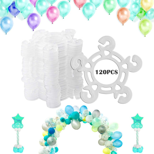 Balloon Clips(120 pcs), Tinabless Balloon Connectors for Decor Balloons Arch, Balloons Column Stand and Flowers - Birthday, Wedding, Baby Shower Party Decorations