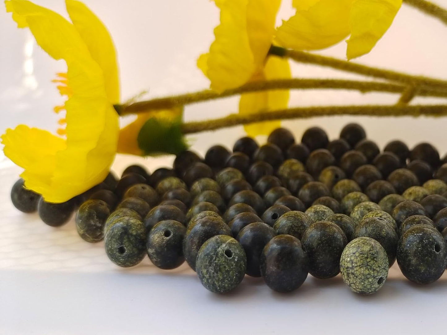 Stone Beads 10mm 60pcs Curbstone Jasper Beads Round Loose Gemstones Beads for Bracelet Necklace Jewelry Making (10mm, 61008 Curbstone Jasper)