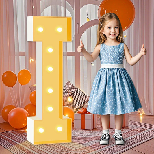 3ft Light Up Letters I, White Marquee Letters Frame for Boys Girls Birthday Party, Large Letter for Engagement Decorations Anniversary Decor, DIY Pre-Cut Thick Foam Board Letter Kit