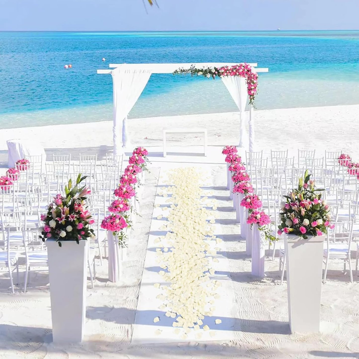 1000 Pcs Beige Rose Petals Artificial Silk Flower Petals Romantic Decorations for Wedding Engagement Birthday Event Anniversary Party Backdrop Supplies