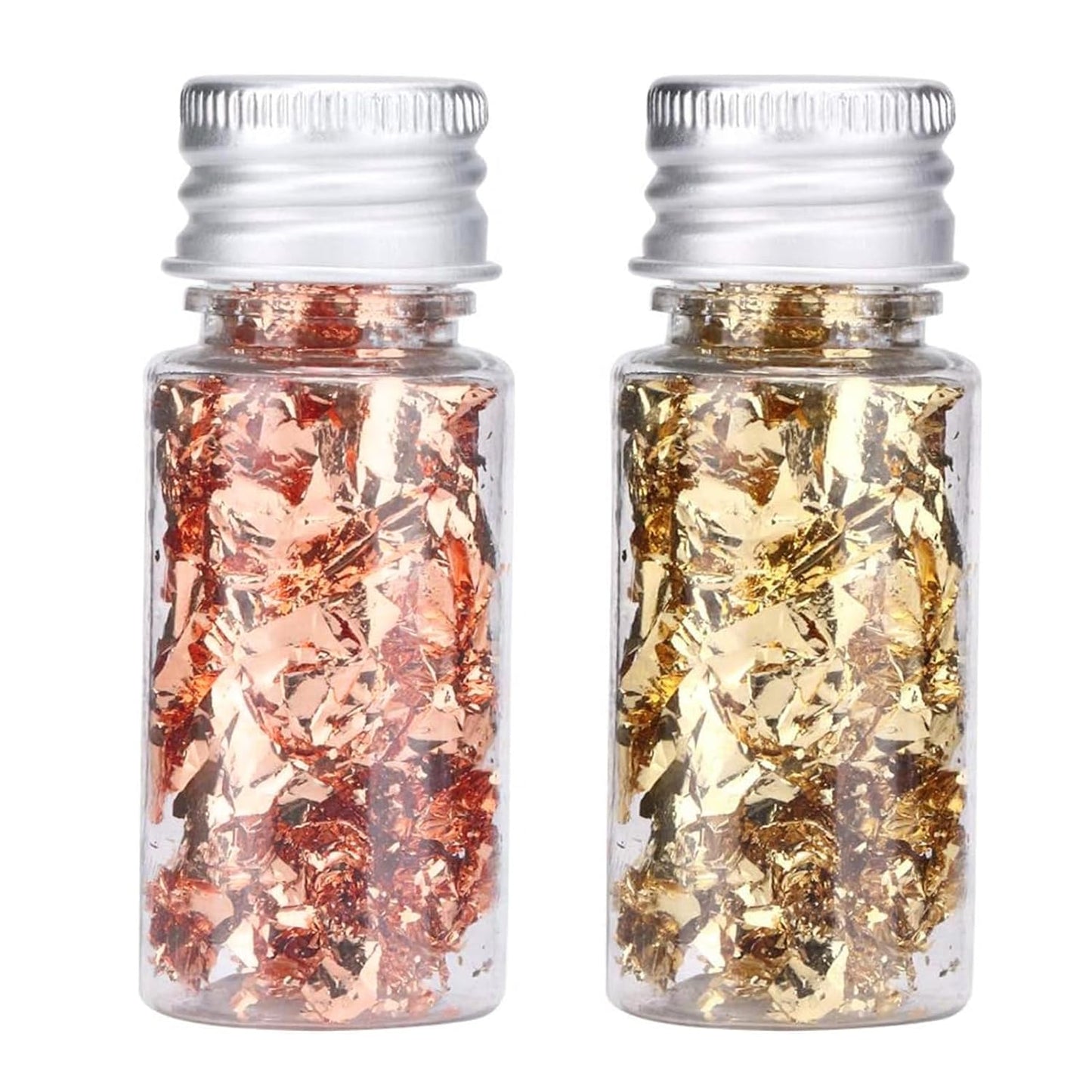 Edible Gold Leaf, Gold Leaf Cake Decoration Gold Flakes Food Gold Foil Decoration Baking Gold Foil Decor Chocolates Decor Gold Leaf Sheets for Cooking Dessert Decoration Crafts Makeup (Gold and Rose Gold)