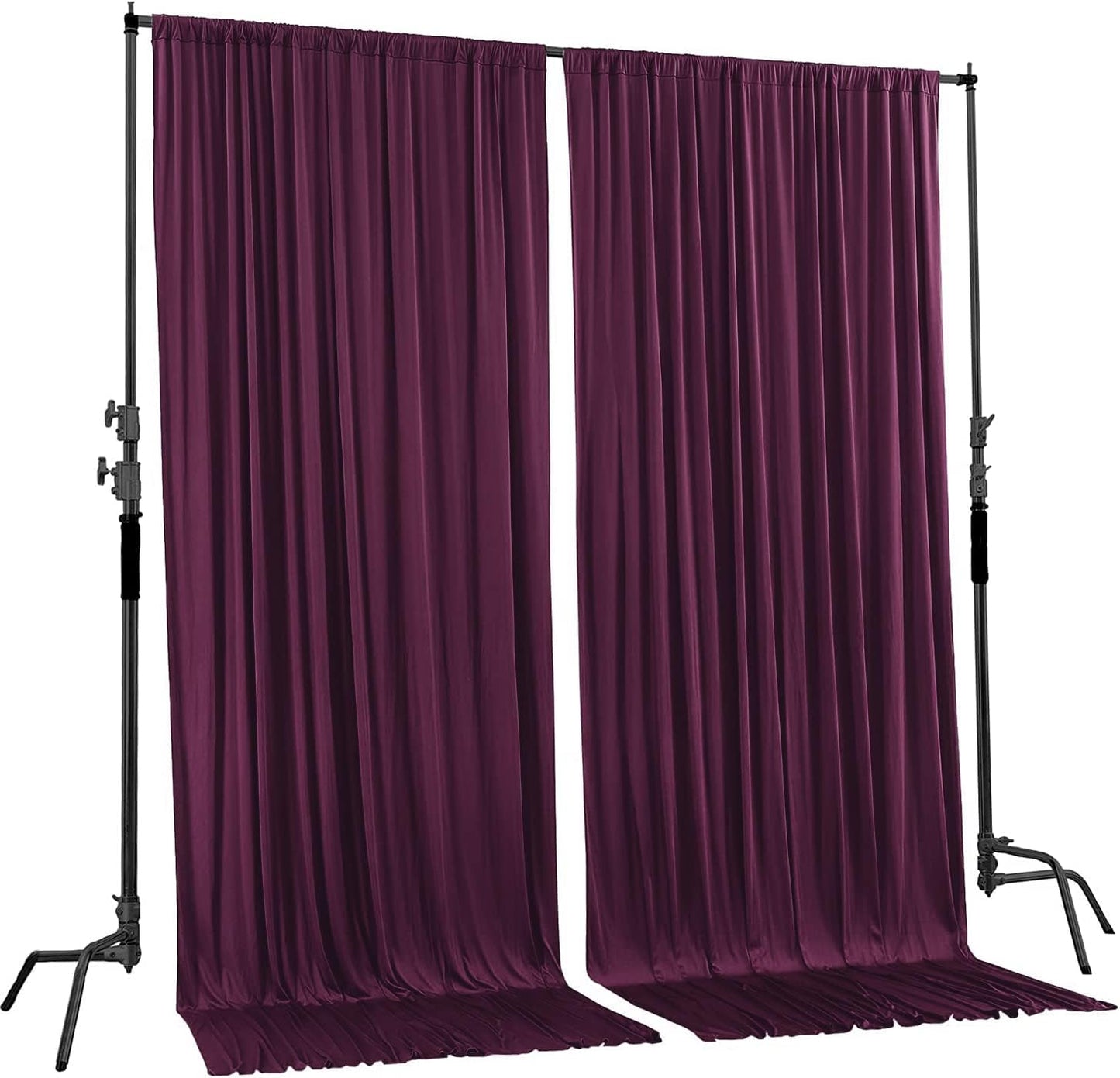 AK TRADING CO. 10 feet x 8 feet IFR Polyester Backdrop Drapes Curtains Panels with Rod Pockets - Wedding Ceremony Party Home Window Decorations - Eggplant Purple