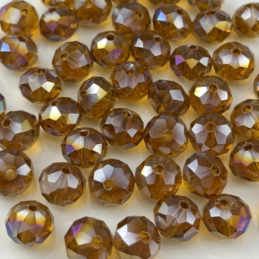400pcs 4mm Crystal Glass Beads for Crafts Faceted Rondelle Glass Beads for Jewelry Making Crystal Spacer Beads for Necklaces Bracelets Earrings DIY Craft(Amber AB)