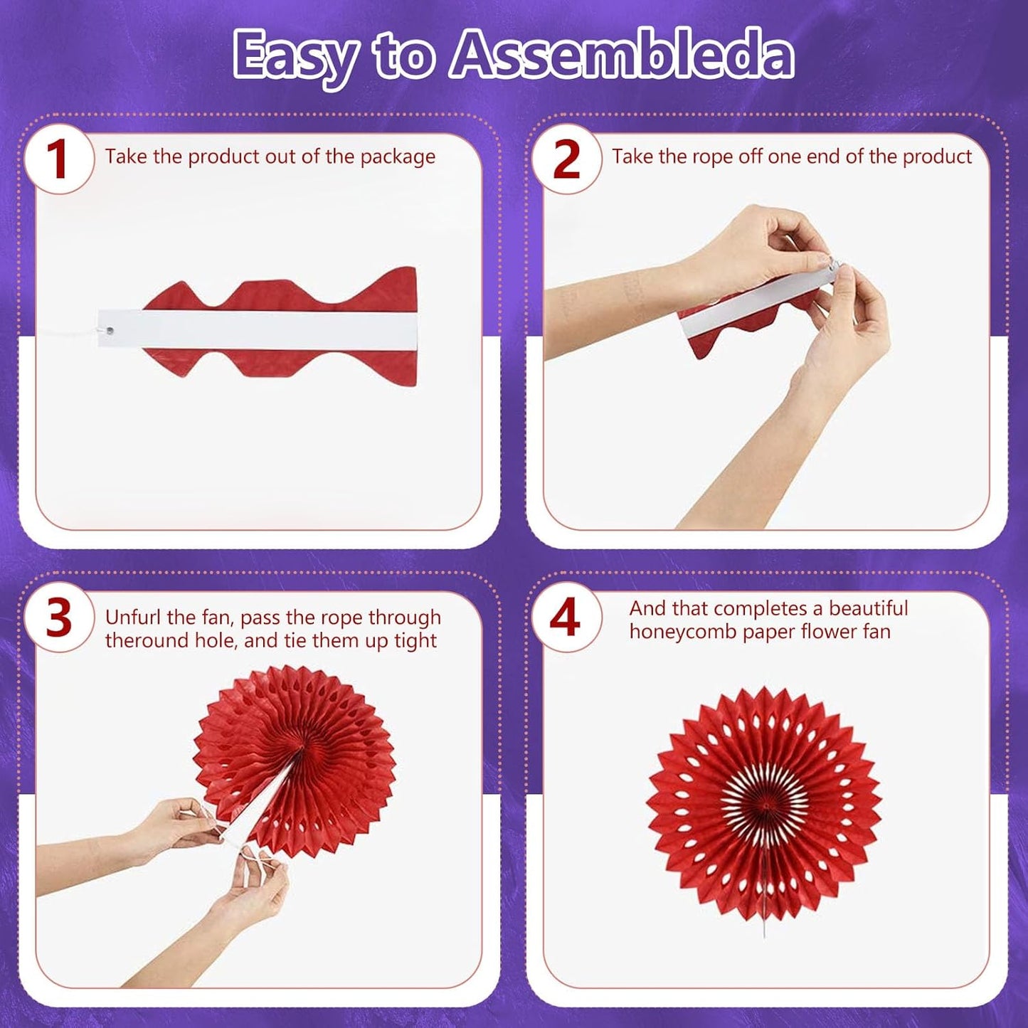 18 Pcs Mardi Gras Hanging Paper Fan, Hanging Honeycomb Round Paper Fans for Weddings, Birthdays, Christmas, Baby Showers, Classroom, Events Ceiling Party Supplies Decorations