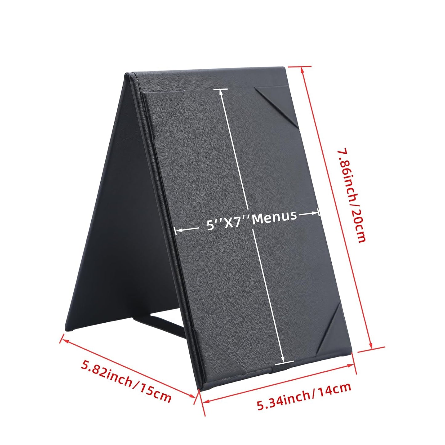 Menu Covers - Set of 10 Double-Sided Table Tent Cards for Restaurant, Dinner Party, and Bar Menus - Includes Bill Holder and Reserved Seating Signs - Easy to Clean and Foldable (20, 5 * 7)
