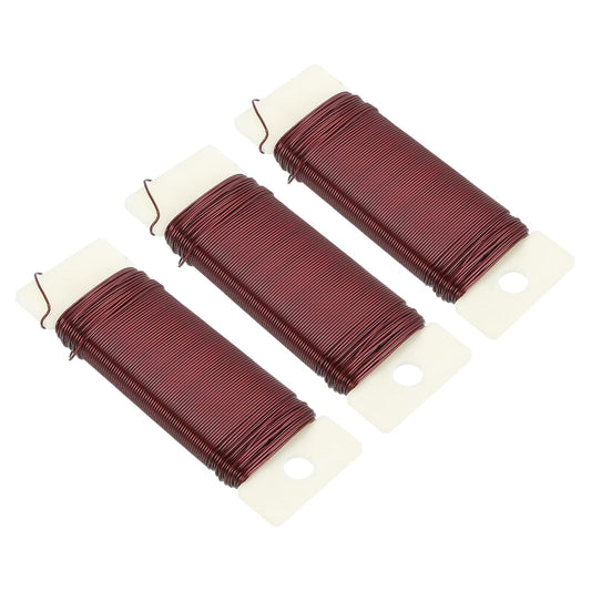 MECCANIXITY 114 Yards/345 Feet Metal Floral Wire 21 Gauge Red Flexible Paddle Thin Floral Wires for Craft, Christmas Wreath, Flower Arrangement, Wedding, Total 3 Roll