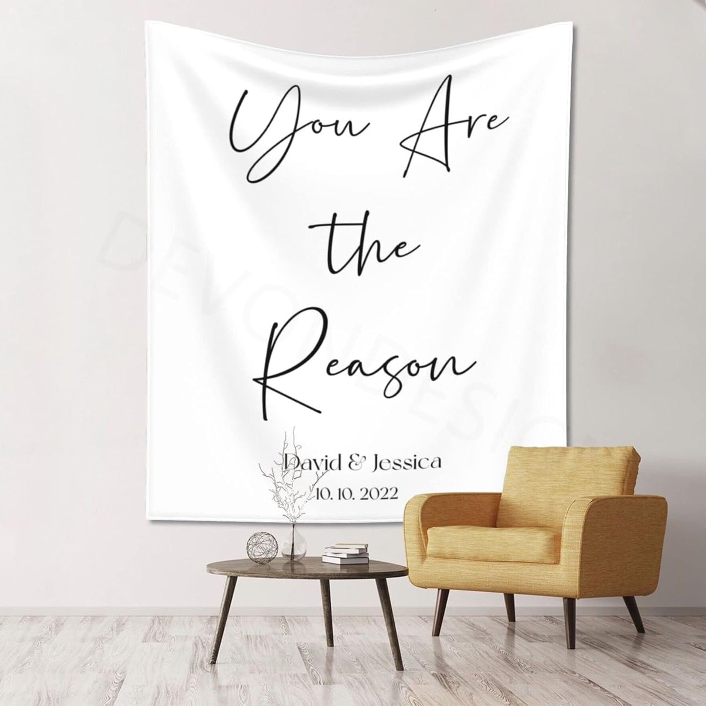 Custom Tapestry with Names and Date, Rustic Backdrop for Ceremony, Reception Arch, Wedding Decorations