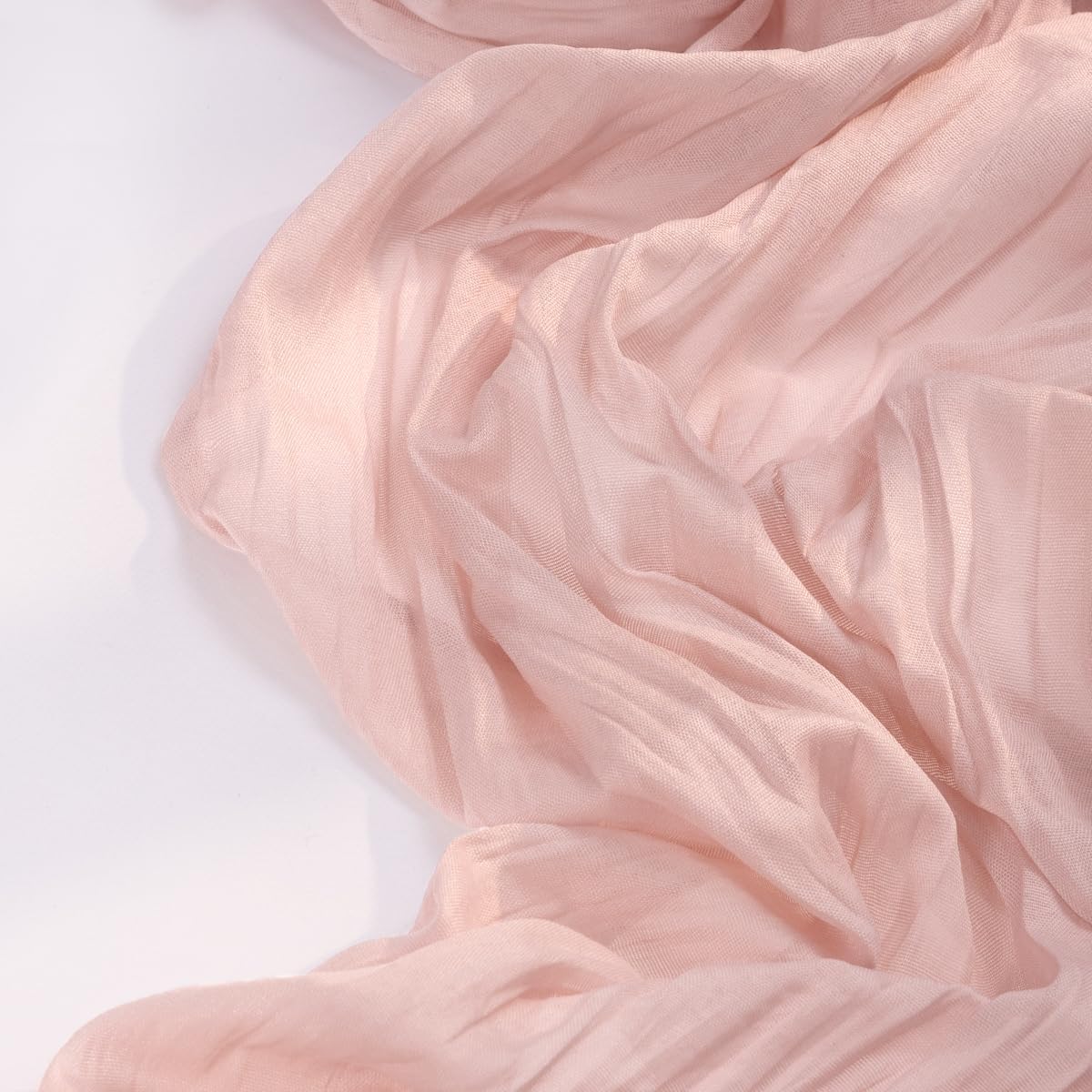 Pink Cheesecloth Table Runner 12 Pack Fall Table Runners Boho Gauze 120 Inches Light Pink Cheese Cloth Fall Table Decorations for Thanksgiving Wedding Bridal Girl Baby Shower Sweet 16 Party