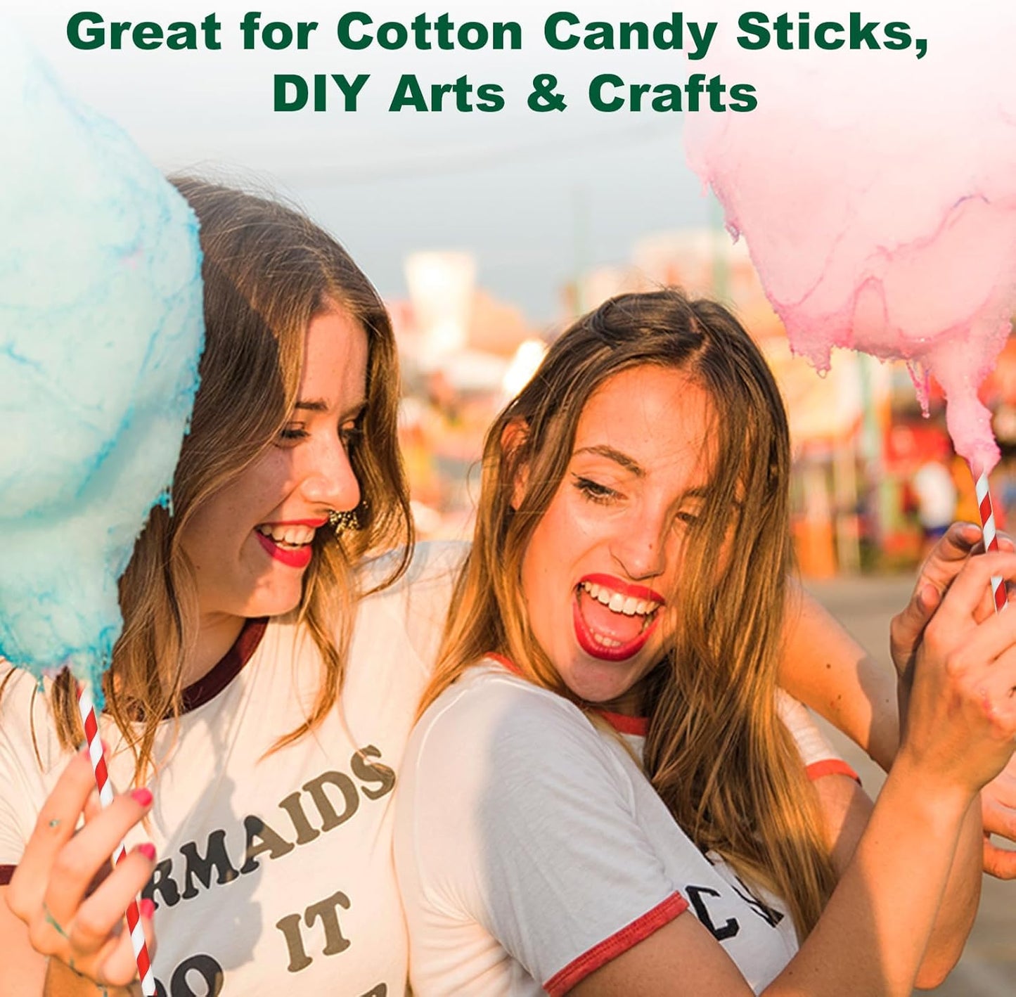 Extra Long Paper Straws 10 Inch - Biodegradable Disposable Long Drinking Straws - Red/White Striped, 100