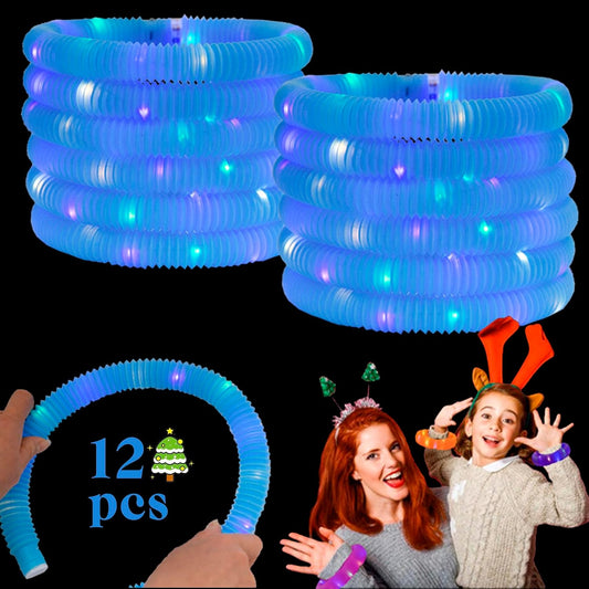 Blue 12 Pack Light Up Party Favors Supplies,Bulk Glow Sticks Bracelet,Necklace Accessories for Kids,Birthday Return Gifts Treats,Easter Basket Goodie Bag Stuffer Fillers for Boys Girls