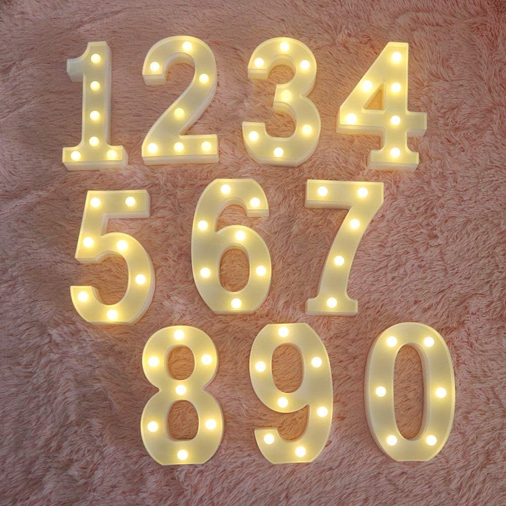 MUMUXI Marquee Light Up Letters | Large Light Up Numbers | Battery Powered and Bright with Every Letter of The Alphabet | for Wedding, Birthday, Party, Celebration, Christmas or Home Decoration (6)