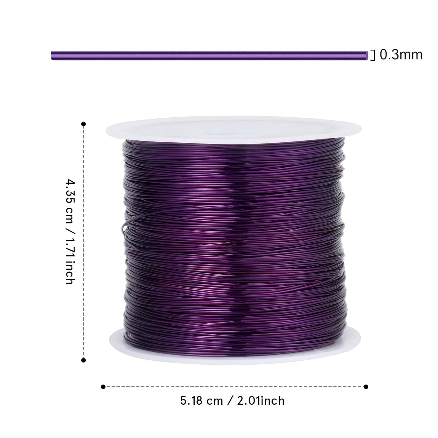 328FT Jewelry Wire 28 Gauge Tarnish-Resistant Copper Beading Wires Roll Bulk for DIY Crafts Jewelry Making, Purple Wire