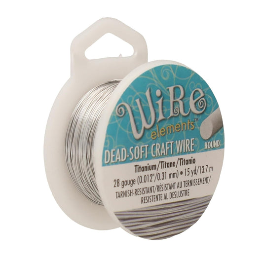 The Beadsmith Wire Elements Craft Wire – Tarnish Resistant, Soft Temper, Round, Titanium Color – 0.32mm, 28 Gauge, 15 Yard Spools – Jewelry Making, Wire Wrapping, & Other DIY Crafts