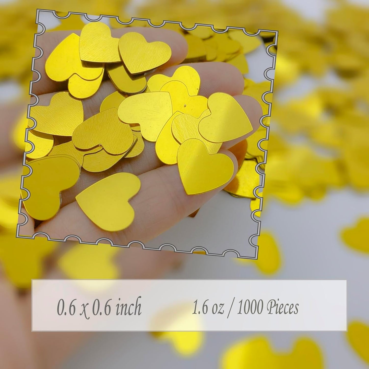 Heart Confetti Valentine's Day Table Confetti Metallic Foil for Party Wedding Happy Birthday Baby Showe Bridal Shower Festival Theme Party Decorations Supplies(Gold)