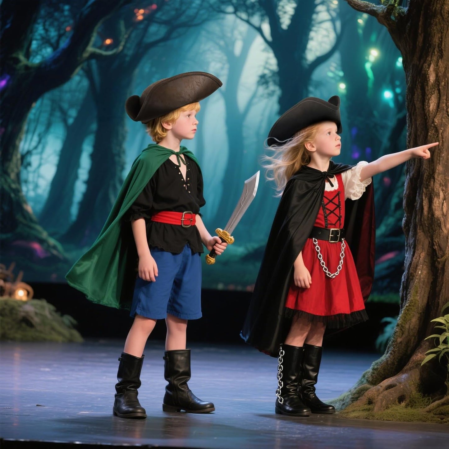 HOMELEX Pirate Hat for Kids Colonial Tricorn Halloween Adult Revolutionary war Costume Accessory