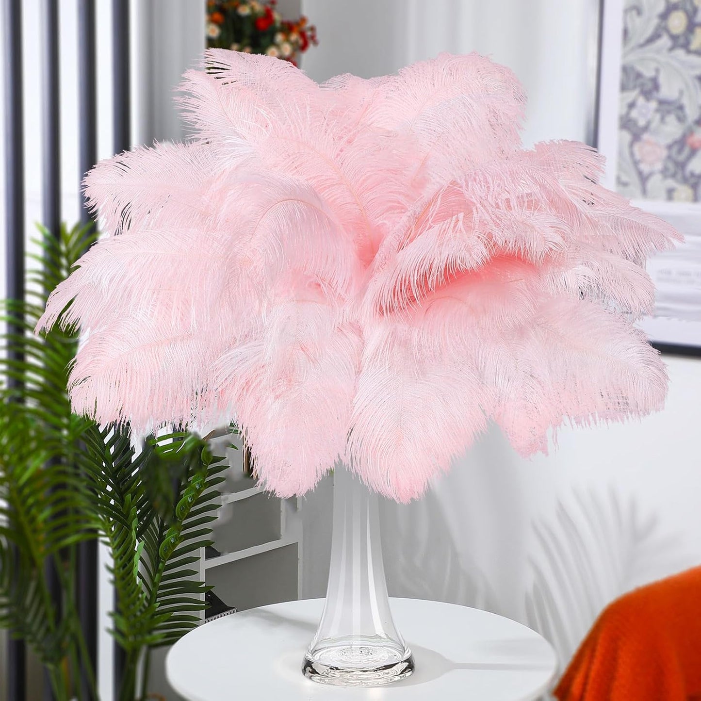 80 Pcs Large Natural Ostrich Feathers Plumes 14-16 Inch Bulk for DIY Crafts Wedding Party Centerpiece Vase