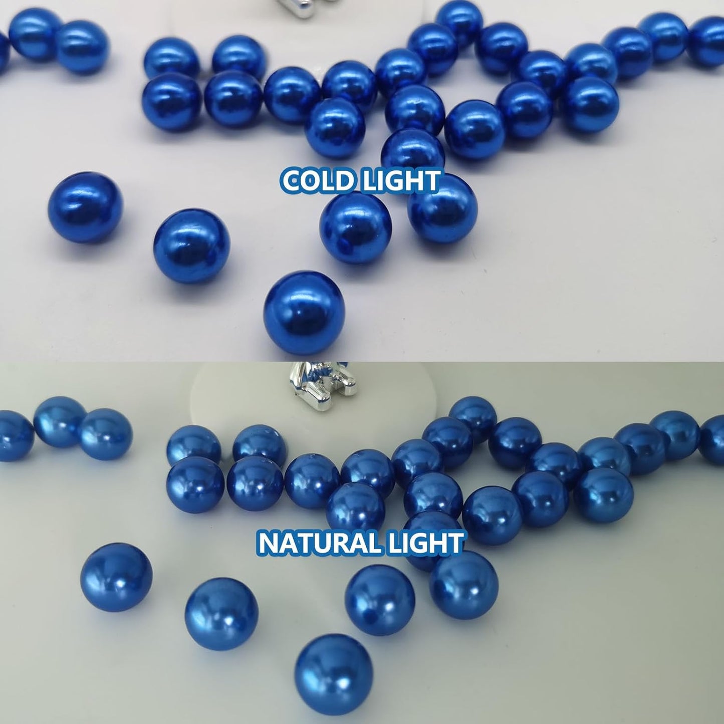 100PCS Blue Faux Pearls Beads for Centerpiece Vases, Vase Filler Faux Pearls, No Holes Filler Beads for Party Anniversary Birthday Wedding Table Decor, 14/20/30mm