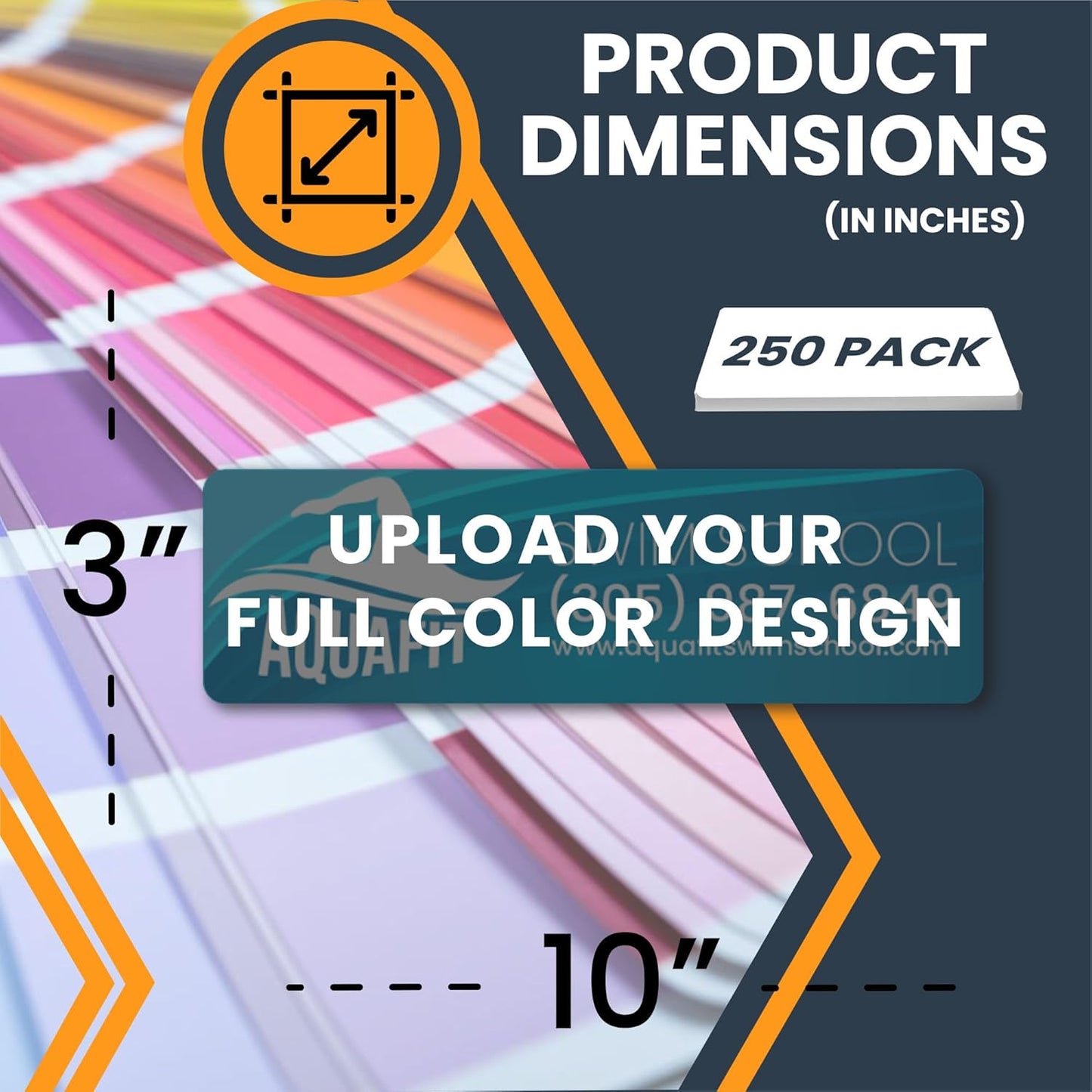 Magnet Me Up Custom 10x3 Inch Rectangle Magnet, 250 Pack, Customizable for Businesses, Personal Use, Choose Your Text, Upload Image, Magnetic Vinyl for Car and Any Magnetic Surface, Crafted in USA