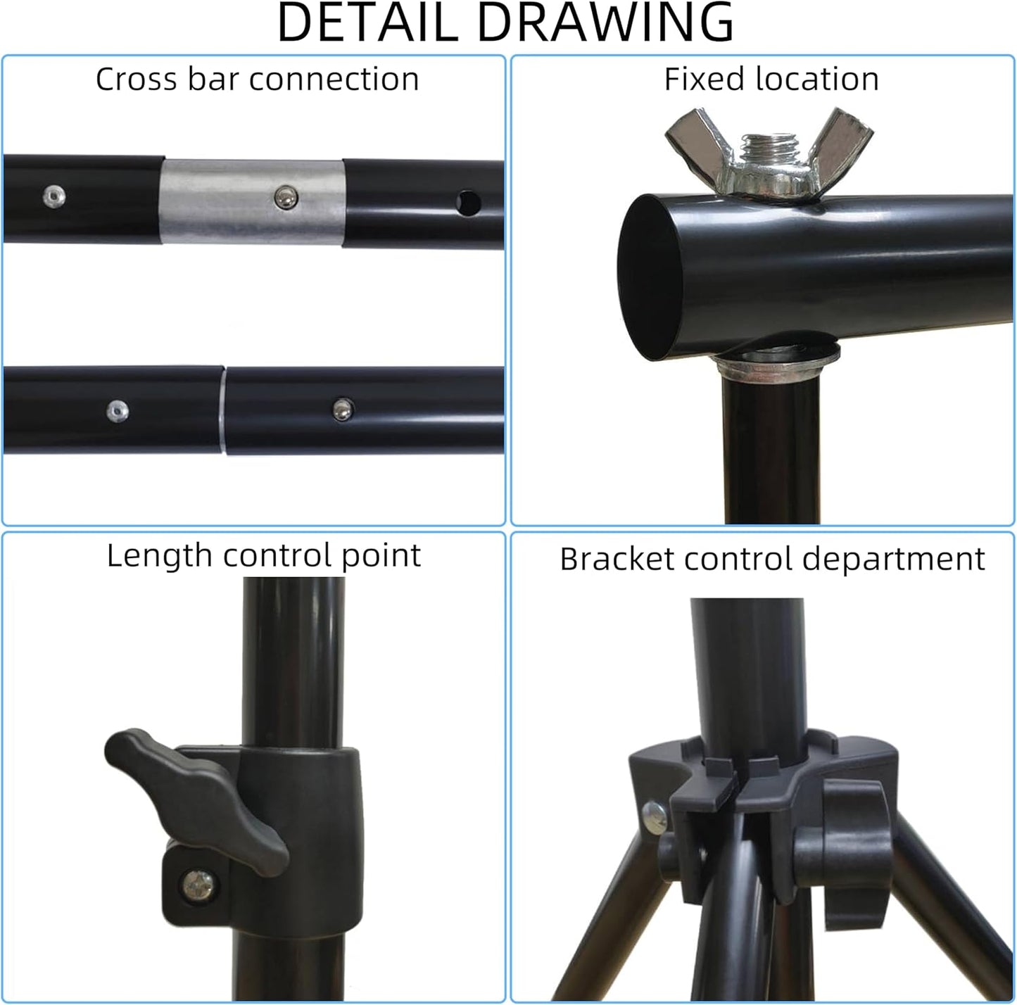 Photo Backdrop Stand, 10x9ft(WxH) Adjustable Photography Backdrop Stand, Aluminum Alloy Studio Photo Background Stand Support System for Party, Wedding, Photography, Advertising Display