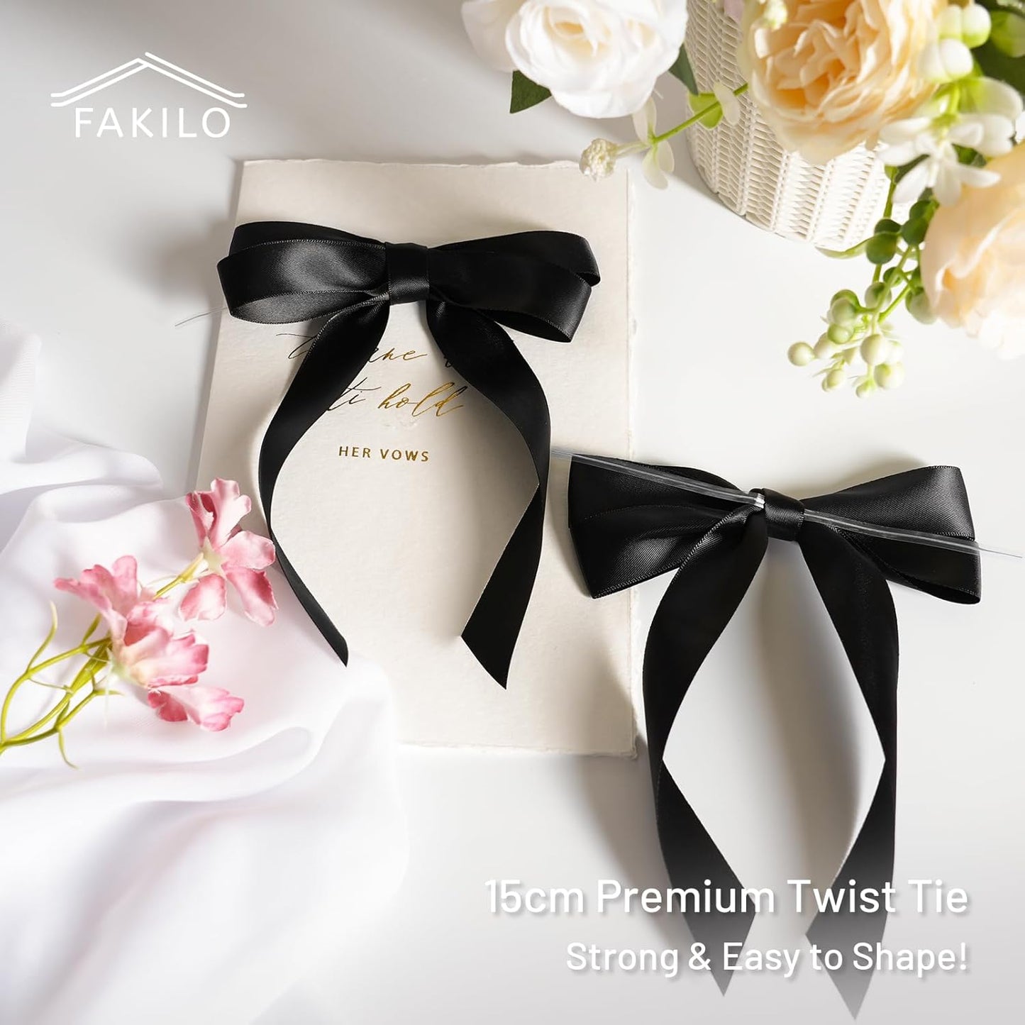 Black Bows for Gift Wrapping, 5'' X 7'' Large Satin Gift Bows for Birthday, Wedding, Party, 30 Pcs