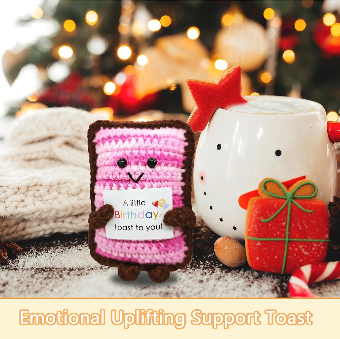 Handmade Crochet Toast Bread-Adorable Gift for Food Lovers!Birthday Present for Bakers & Breakfast Enthusiasts,Cozy Emotional Support Gift,Custom Crochet Doll for Men and Women Who Love Bread