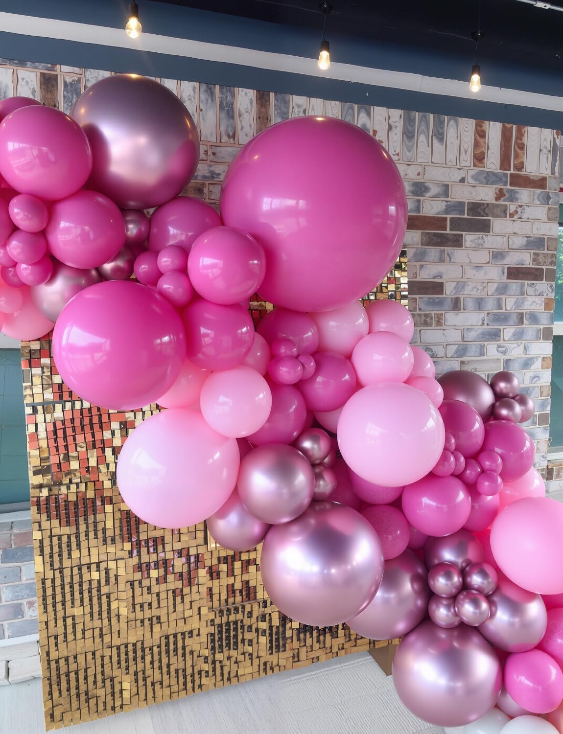 Pink Balloons Set - 12Inch Metallic Chrome Pearl Macaron Light Pink Balloons Different Shades Balloon Bright Latex Balloon for Girl Women Birthday Baby Shower Wedding Princess Party Decorations