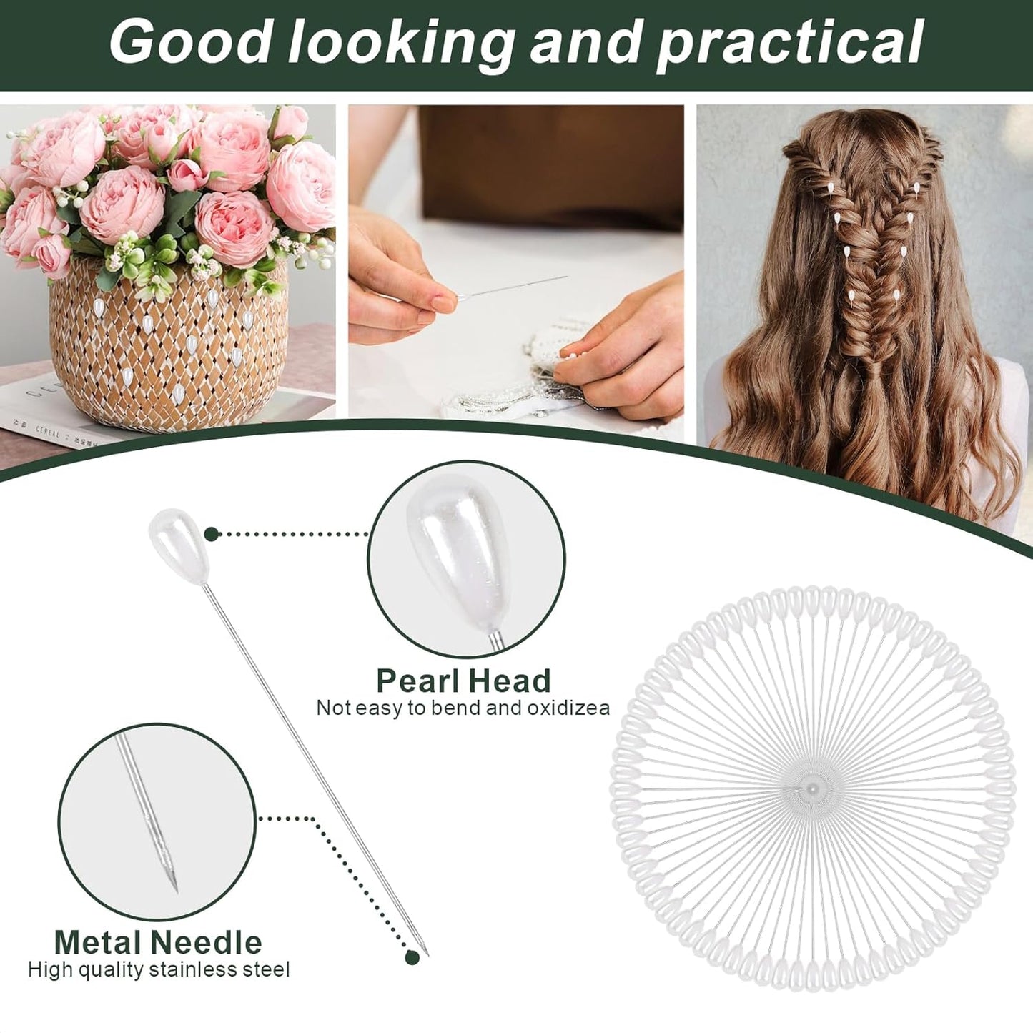 DSUWAZU Floral Tape and Wire Arrangement Tools Kit, Green Tape, Boutonniere Pin for Bouquet Stem Wrap, Florist and Wreath Making Supplies