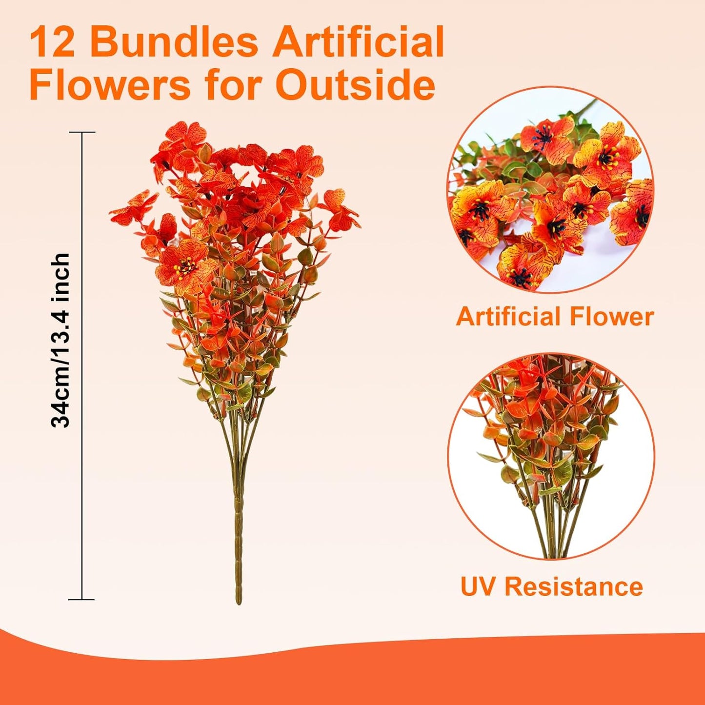 Artificial Fall Flowers Faux Mums for Outdoor Indoor Garden Home Decoration,12 Bundles Faux Silk Daisy UV Resistant Look Real No Fade for Front Door Porch Patio Yard Balcony Autumn Decor