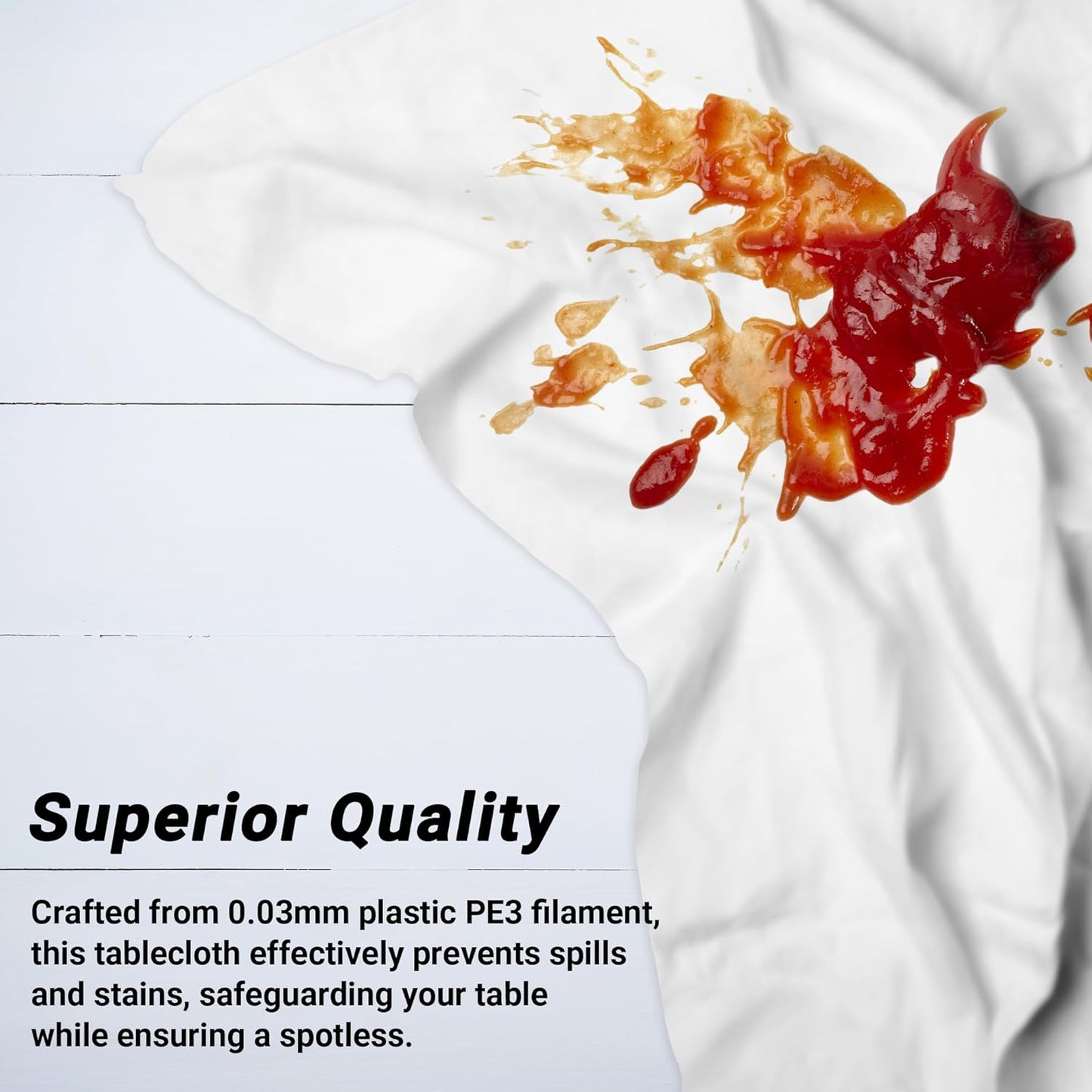 QZYL 12 Packs Disposable White Plastic Table Cloths, 54 X 108 Inches Dining Table Cloth, Plastic Tablecloths for Rectangle Tables, Quick Setup and Cleanup for Parties Picnic, Wedding and Outdoor