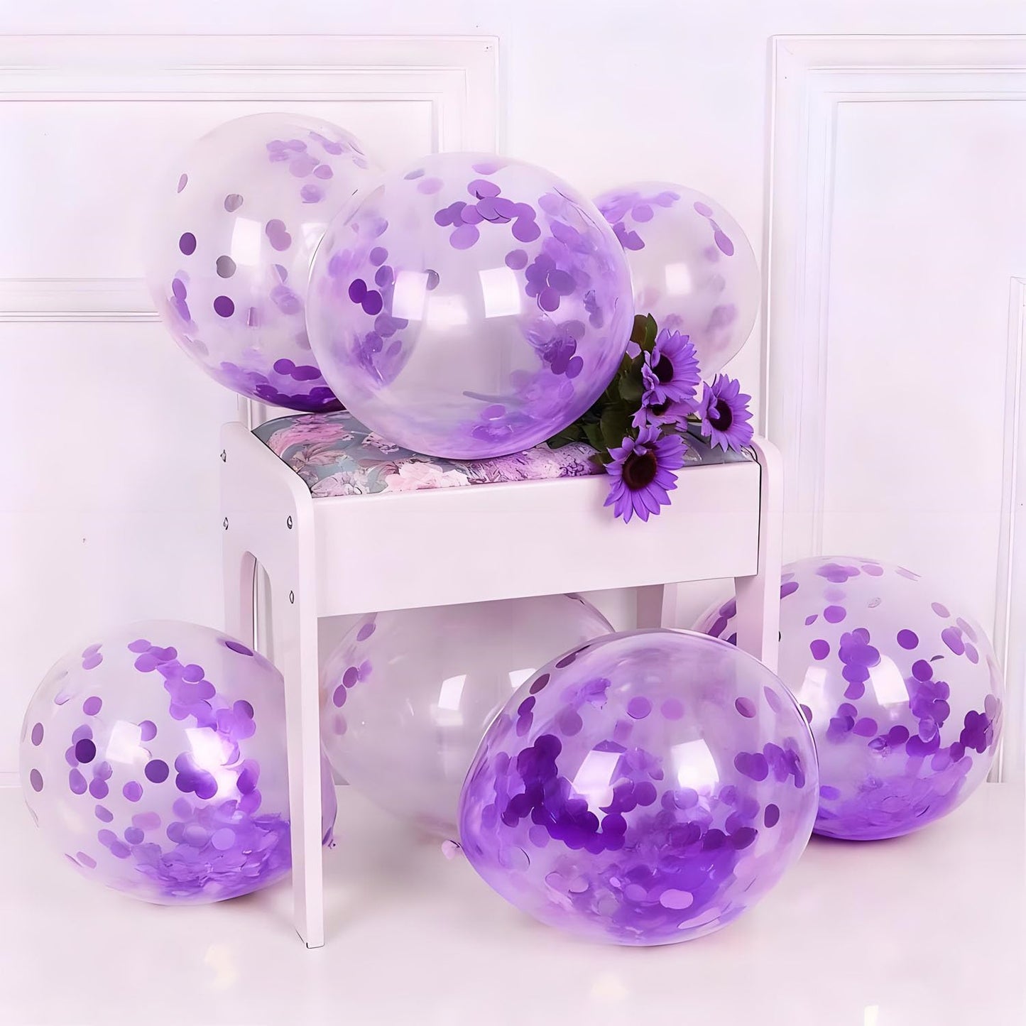 Purple Round Foil Metallic Confetti for Fill Balloons, Wedding, Birthday, Christmas Party, Festival Decoration(8000PCS)